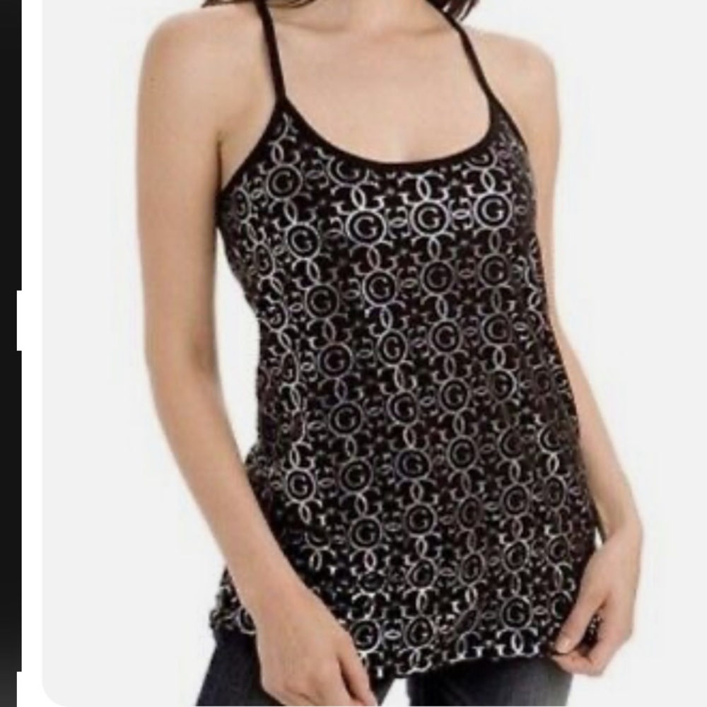 Guess graphics logo tank top size S